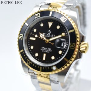 PETER LEE 40mm Automatic Mechanical Watch Classic Full Steel Waterproof Mens Watch Top Brand Luxury Fashion Innrech Market.com