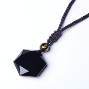 QIANXU Black Obsidian Six Awn Star Pendant Necklace Obsidian Star Jewelry Obsidian Jade Jewelry Fine Jewelry Innrech Market.com