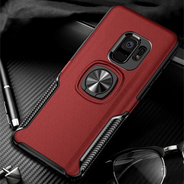 Leather Texture Stand Case For Samsung Galaxy S9 S8 S10 Plus Note 10 9 8 Ring Leather Texture Stand Case For Samsung Galaxy S9 S8 S10 Plus Note 10 9 8 Ring Holder Magnetic Armor Cover For J4 J6 J8 A8 2018