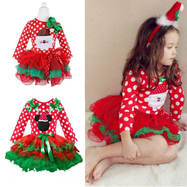 Fancy New Year Baby Girl Carnival Santa Dress For Girls Summer Minnie Mouse Holiday Children Clothing Fancy New Year Baby Girl Carnival Santa Dress For Girls Summer Minnie Mouse Holiday Children Clothing Party Tulle Kids Costume