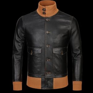 Free shipping mens classic A1 leather Jacket vintage genuine sheepskin coat thin soft black men jackets Innrech Market.com