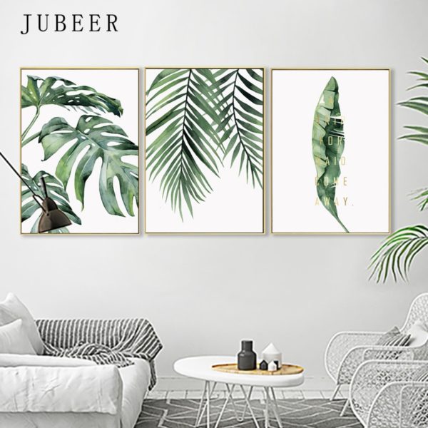 Scandinavian Style Tropical Plants Poster Green Leaves Decorative Picture Modern Wall Art Paintings for Living Room 2 Scandinavian Style Tropical Plants Poster Green Leaves Decorative Picture Modern Wall Art Paintings for Living Room Home Decor