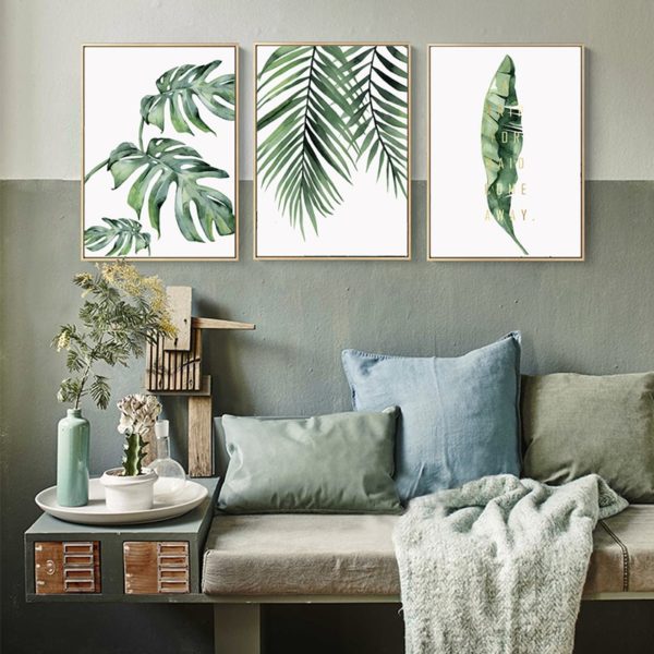 Watercolor Plant Green Leaves Canvas Painting Art Print Poster Picture Wall Modern Minimalist Bedroom Living Room Watercolor Plant Green Leaves Canvas Painting Art Print Poster Picture Wall Modern Minimalist Bedroom Living Room Decoration