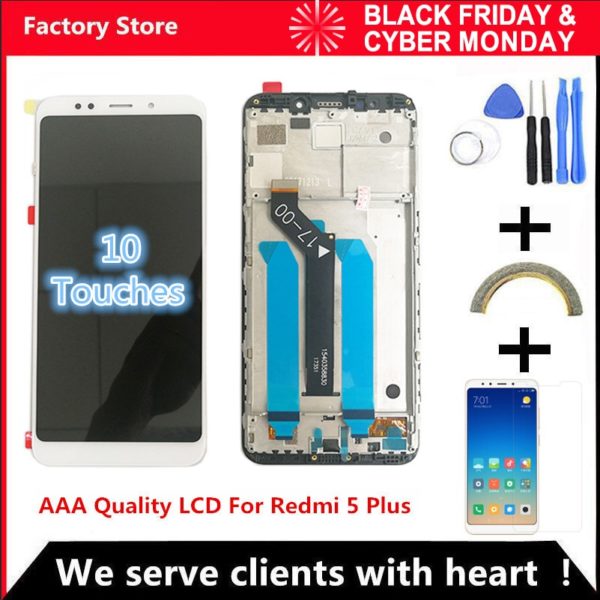 10 Touch AAA Quality LCD Frame For Xiaomi Redmi 5 Plus LCD Display Screen Replacement For 10-Touch AAA Quality LCD+Frame For Xiaomi Redmi 5 Plus LCD Display Screen Replacement For Redmi 5 Plus LCD Screen Snapdragon 625