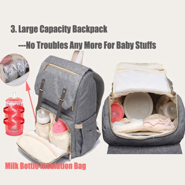 Baby Diaper Bag with USB Port Waterproof Nappy Bag Mommy Backpack Laptop Bag Maternity Bags With 1 Baby Diaper Bag with USB Port Waterproof Nappy Bag Mommy Backpack Laptop Bag Maternity Bags With Rechargeable Bottle Holder