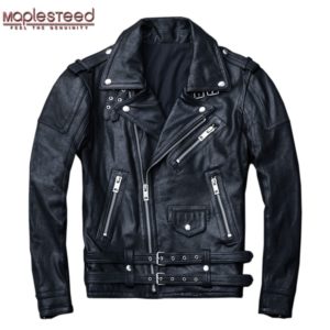 MAPLESTEED 100 Natural Sheepskin Tanned Leather Jacket Black Soft Men s Motocycle Jackets Motor Clothing Biker Innrech Market.com