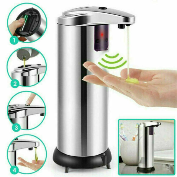 250ml Stainless Steel Automatic Soap Dispenser Handsfree Automatic IR Smart Sensor Touchless Soap Liquid Dispenser 250ml Stainless Steel Automatic Soap Dispenser Handsfree Automatic IR Smart Sensor Touchless Soap Liquid Dispenser