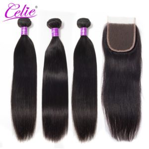Celie Hair Brazilian Hair Weave Bundles With Closure Straight Hair Bundles With Closure Remy Human Hair Innrech Market.com
