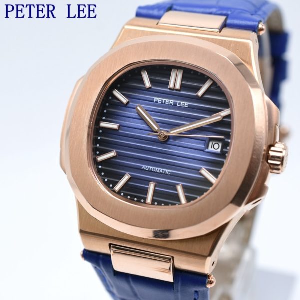 PETER LEE Sport Classic Men Watch Top Brand Leather Straps Mechanical Watch Fashion Male Clocks Business PETER LEE Sport Classic Men Watch Top Brand Leather Straps Mechanical Watch Fashion Male Clocks Business Unisex Watches Gift