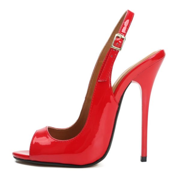 Plus Size 48 Summer Sandals For Women Sexy Fashion High Heels Sandals Women Peep Toe Back Plus Size 48 Summer Sandals For Women Sexy Fashion High Heels Sandals Women Peep Toe Back Straps Black Red Wedding Party Shoes
