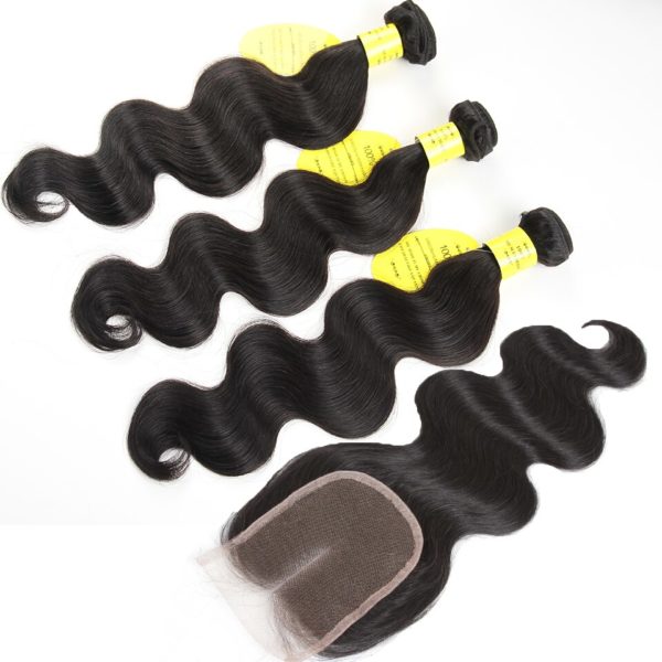 QueenLike Hair Products Brazilian Body Wave With Closure Non Remy Hair Weft Weaving 3 4 Bundles 2 QueenLike Hair Products Brazilian Body Wave With Closure Non Remy Hair Weft Weaving 3 4 Bundles Human Hair Bundles With Closure