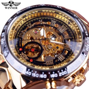 Winner Mechanical Sport Design Bezel Golden Watch Mens Watches Top Brand Luxury Montre Homme Clock Men Innrech Market.com