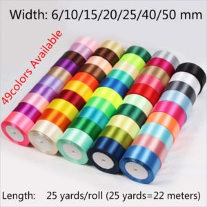 25Yards Roll 6mm 10mm 15mm 20mm 25mm 40mm 50mm Silk Satin Ribbons arts crafts sewing ribbon Innrech Market.com