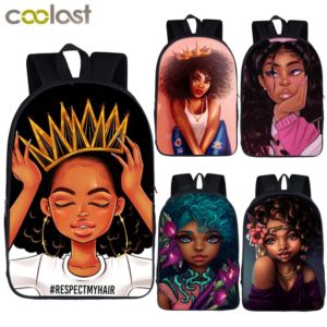 Afro Lady Girl Backpack Africa Beauty Princess Girls Children School Bags For Teenager Brown Girl School Innrech Market.com