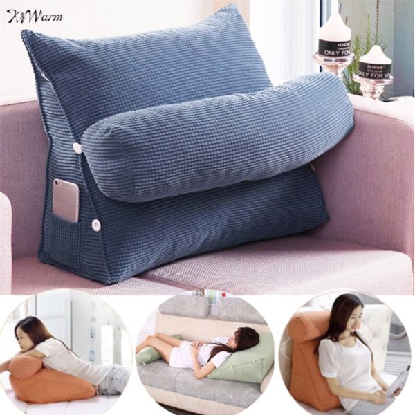 Triangle Sofa Cushion Back Pillow Bed Backrest Office Chair Pillow Support Waist Cushion Lounger TV Reading Triangle Sofa Cushion Back Pillow Bed Backrest Office Chair Pillow Support Waist Cushion Lounger TV Reading Lumbar Home Decor