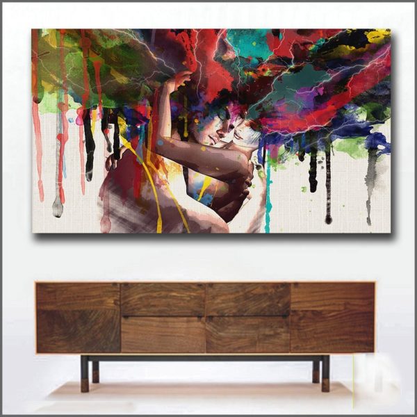 Wlong Love Kiss Oil Painting Canvas Art Paintings For Living Room Wall No Frame Decorative Pictures Wlong Love Kiss Oil Painting Canvas Art Paintings For Living Room Wall No Frame Decorative Pictures Abstract Art Painting