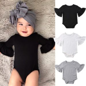 3 Color Newborn Infant Baby Girl Clothes Flared Sleeve Romper Brife Jumpsuit Sunsuit Outfits Innrech Market.com