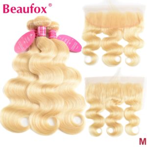 Beaufox 613 Blonde Bundles With Frontal Brazilian Body Wave With Frontal Remy Blonde Human Hair Lace Innrech Market.com