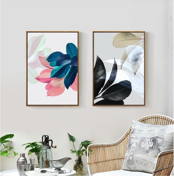 Colorful Leaves Wall Pictures for Living Room Home Decoration Nordic Plants Poster Wall Art Canvas Painting 4 Colorful Leaves Wall Pictures for Living Room Home Decoration Nordic Plants Poster Wall Art Canvas Painting Posters and Prints