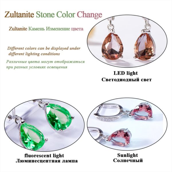 Kuololit Zultanite Gemstone Clip Earrings for Women Solid 925 Sterling Silver Created Color Change Earrings Wedding 3 Kuololit Zultanite Gemstone Clip Earrings for Women Solid 925 Sterling Silver Created Color Change Earrings Wedding Fine Jewelry