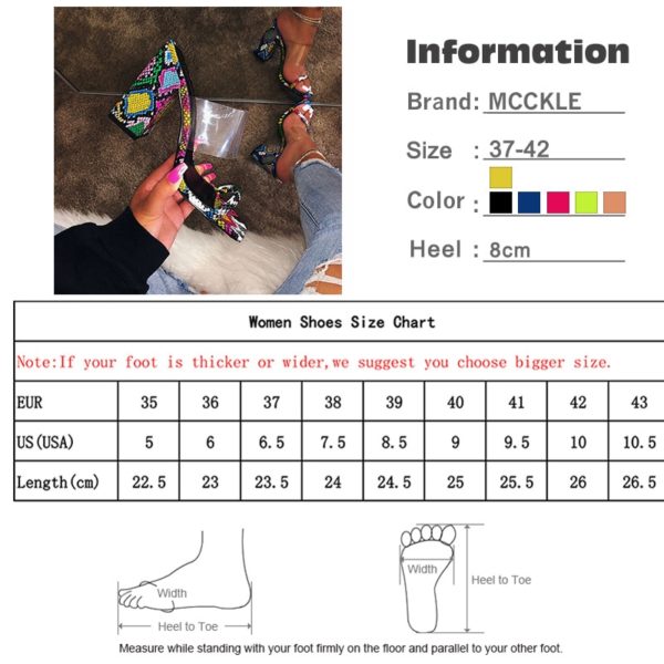 MCCKLE Women Transparent Sandals Ladies High Heel Slippers Candy Color Open Toes Thick Heel Fashion Female 5 MCCKLE Women Transparent Sandals Ladies High Heel Slippers Candy Color Open Toes Thick Heel Fashion Female Slides Summer Shoes