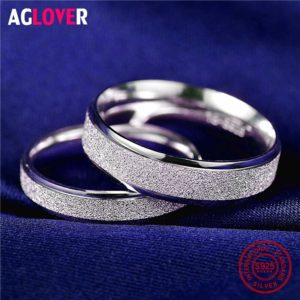 925 Sterling Silver Rings Woman Fashion Simple Couple Matte Rings Charming Female Lovers Jewelry Innrech Market.com