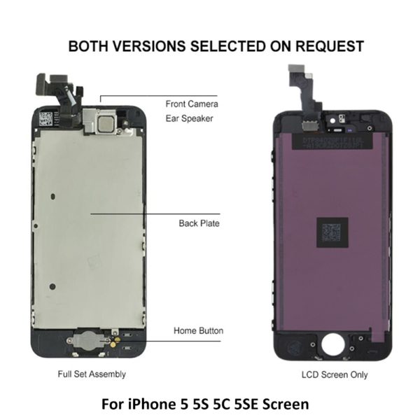 Full Set LCD Display for iPhone 5 5C 5S 5G LCD Screen Touch Digitizer Full Assembly 3 Full Set LCD Display for iPhone 5 5C 5S 5G LCD Screen Touch Digitizer Full Assembly LCD Replacement Pantalla+Home Button+Camera